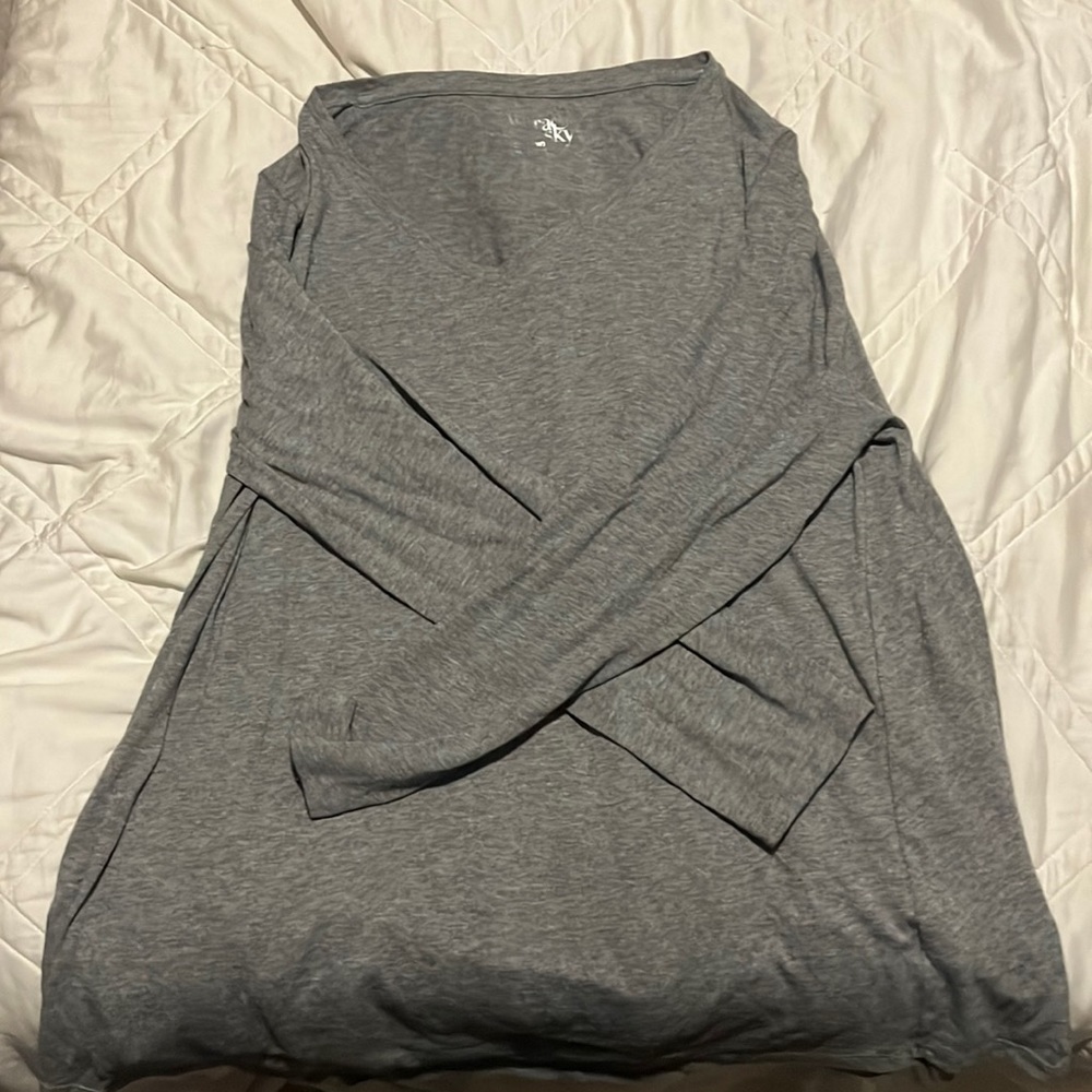 Terrac sky Womens Grey Long Sleeve Tee Shirt